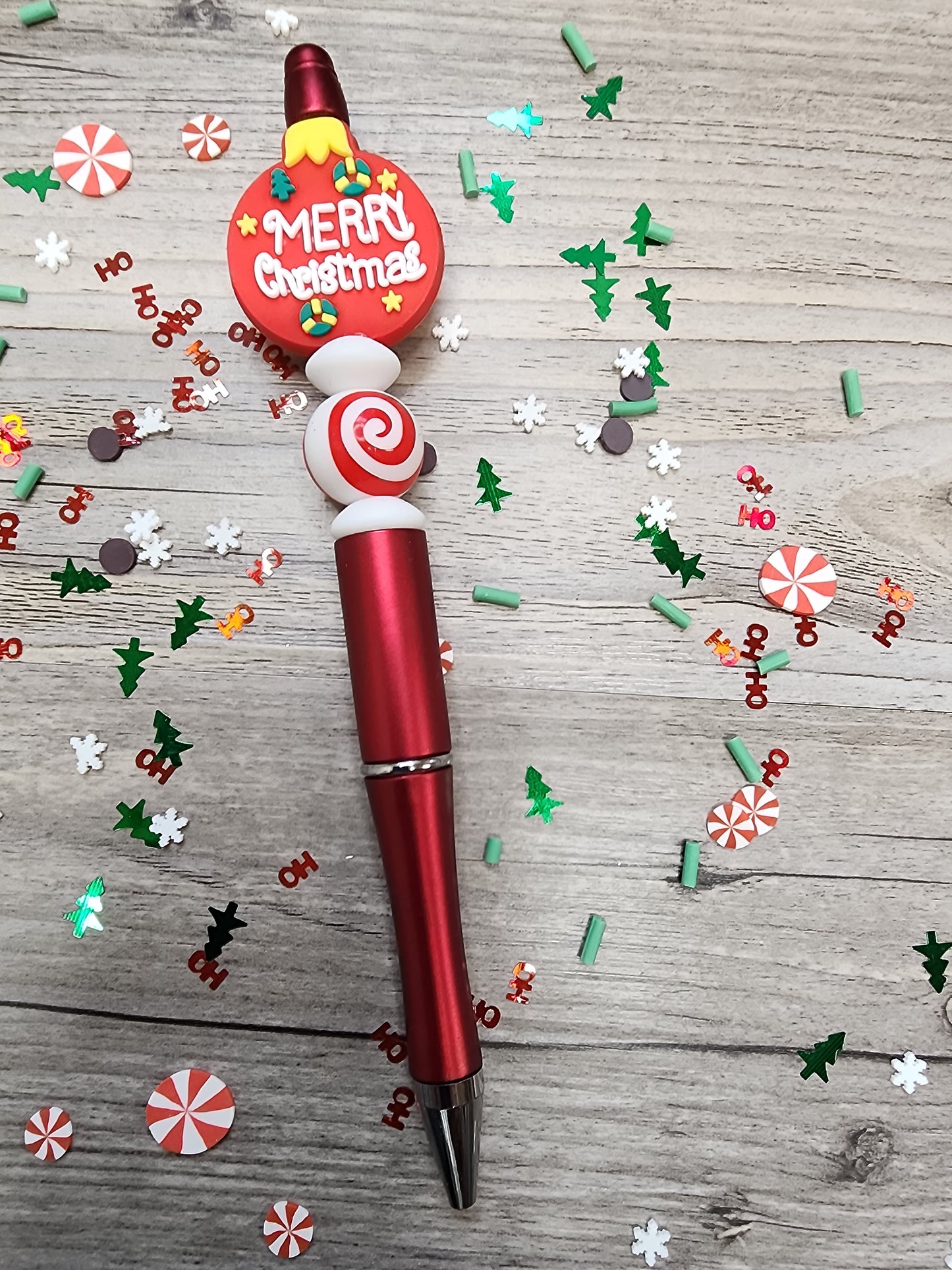 Custom Christmas Pen with beads