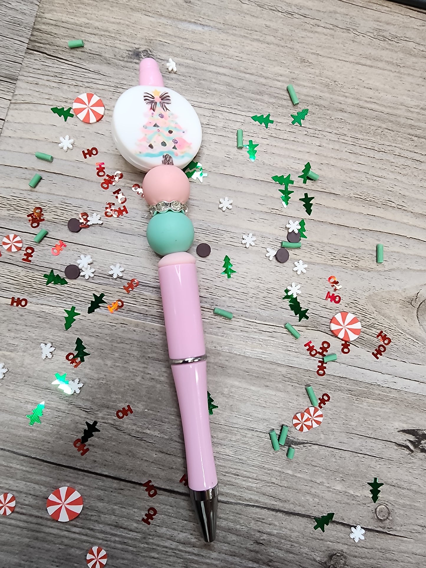 Custom Christmas Pen with beads