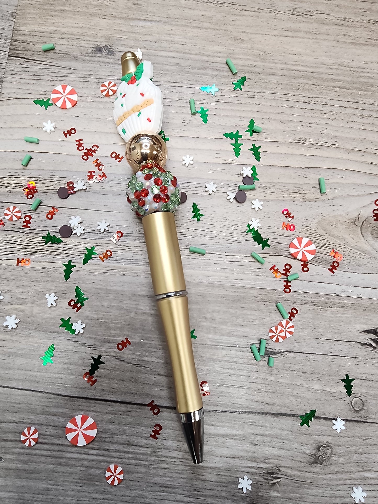 Custom Christmas Pen with beads