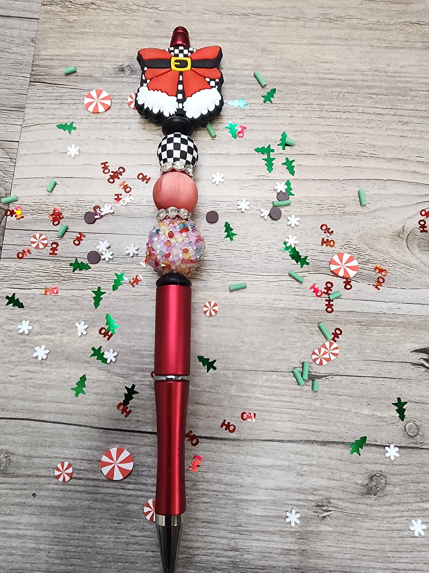 Custom Christmas Pen with beads