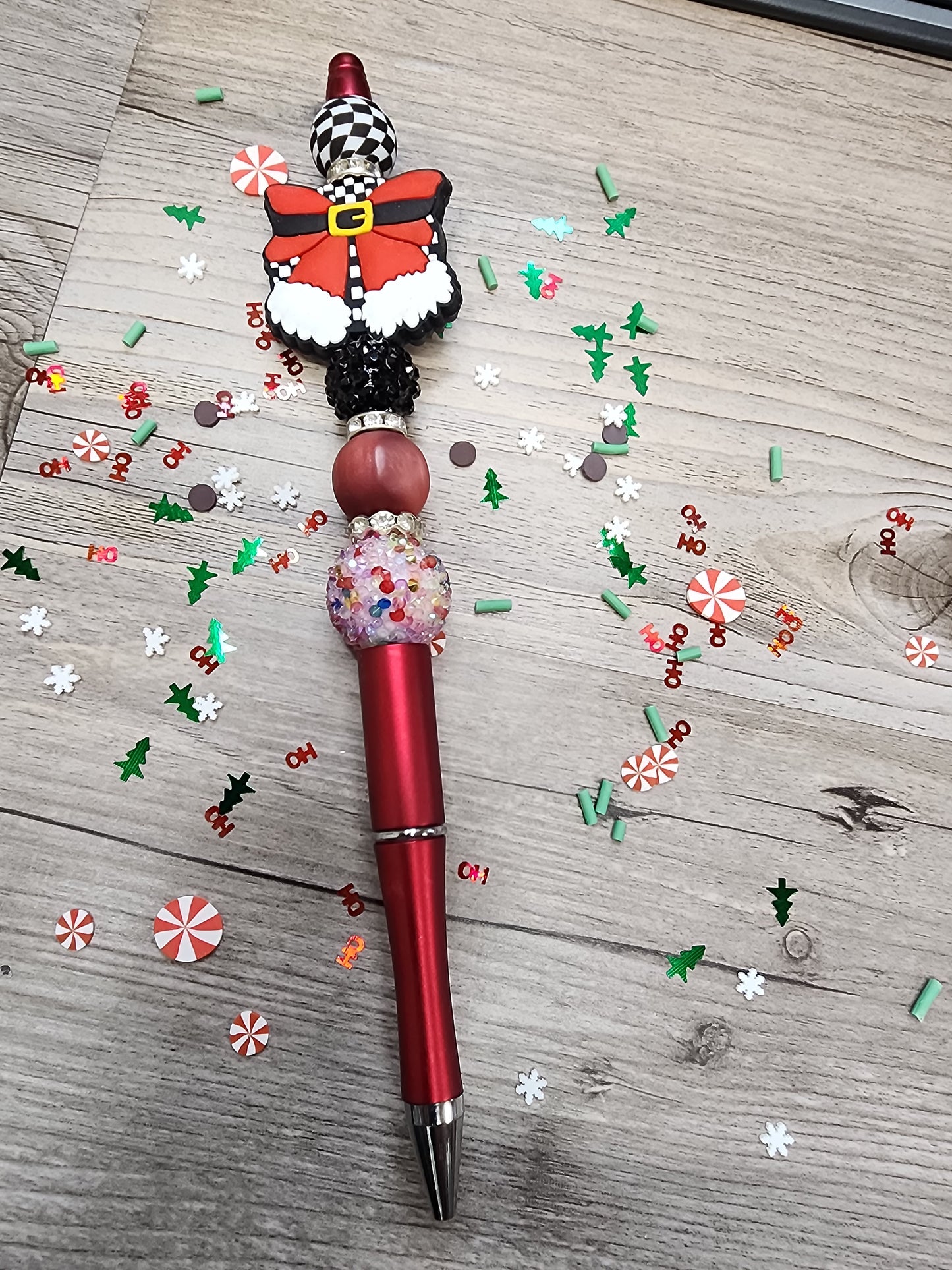 Custom Christmas Pen with beads