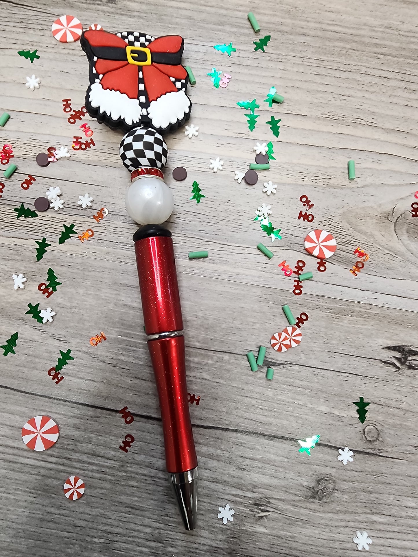 Custom Christmas Pen with beads