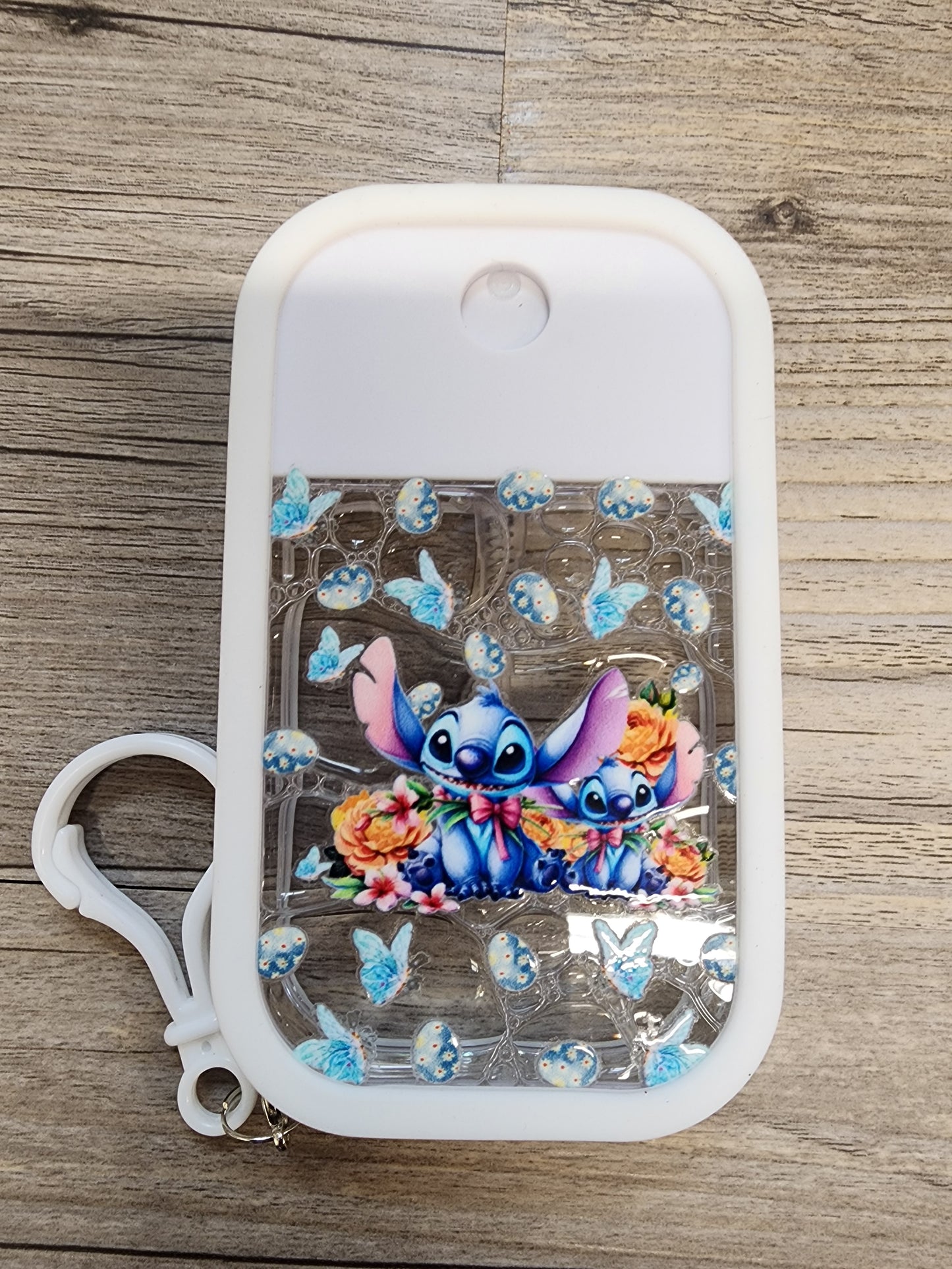 Premade Custom Hand Sanitizer Spray Bottle - White with Stitch