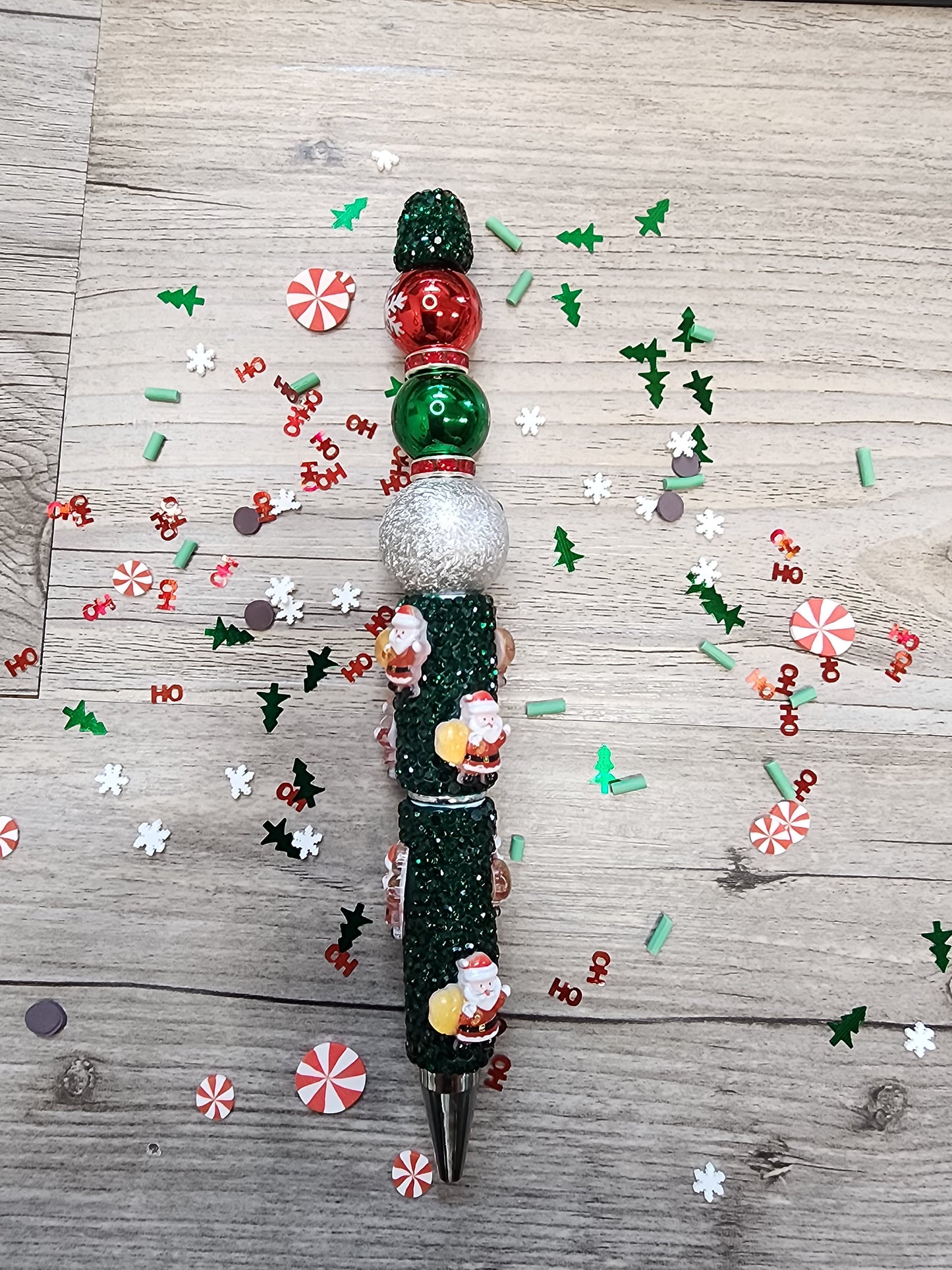 Premade002 Rhinestone Christmas Pen with beads