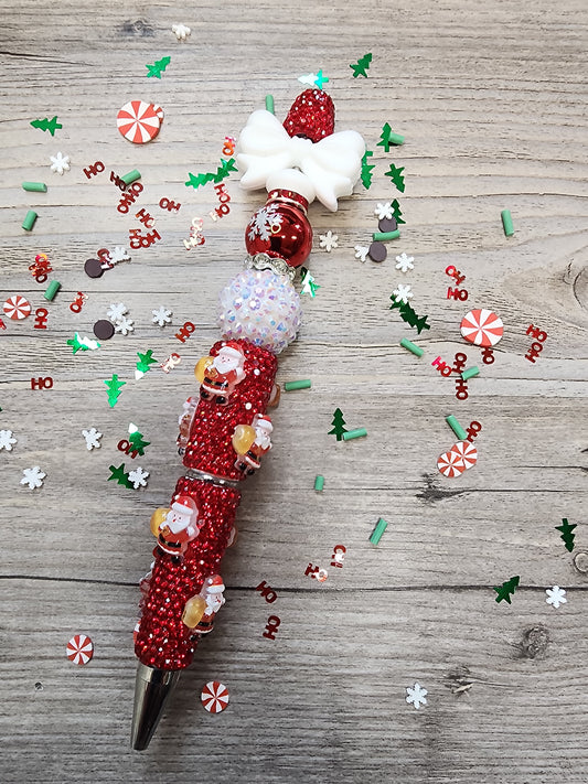 Premade002 Custom Rhinestone Christmas Pen with beads