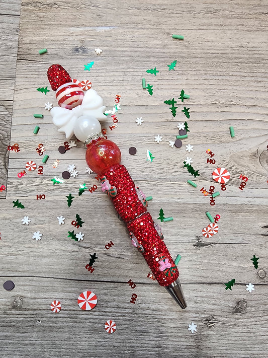 Premade002 Custom Rhinestone Christmas Pen with beads