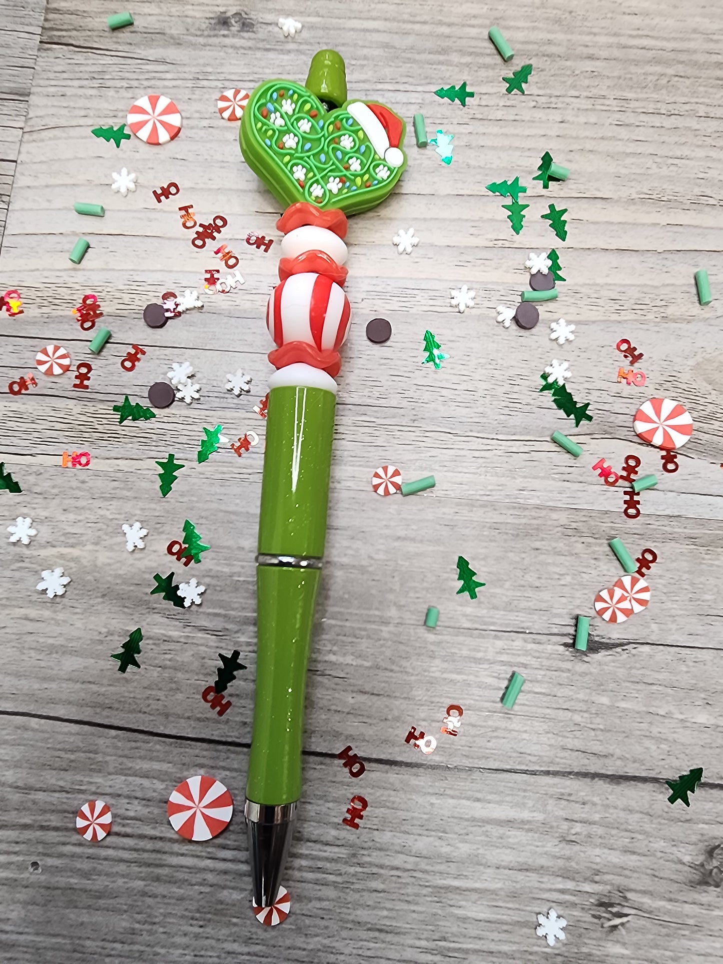 Custom Christmas Pen with beads