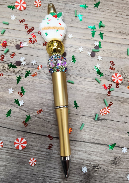 Custom Christmas Pen with beads