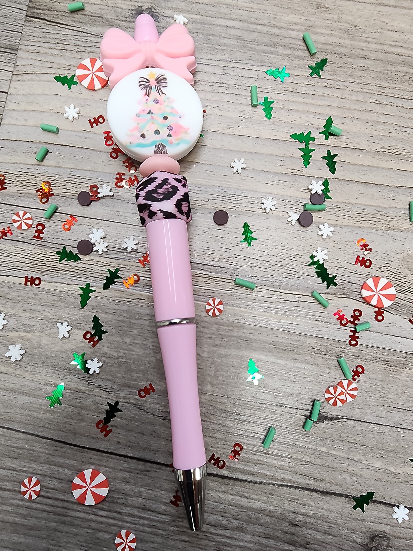 Custom Christmas Pen with beads