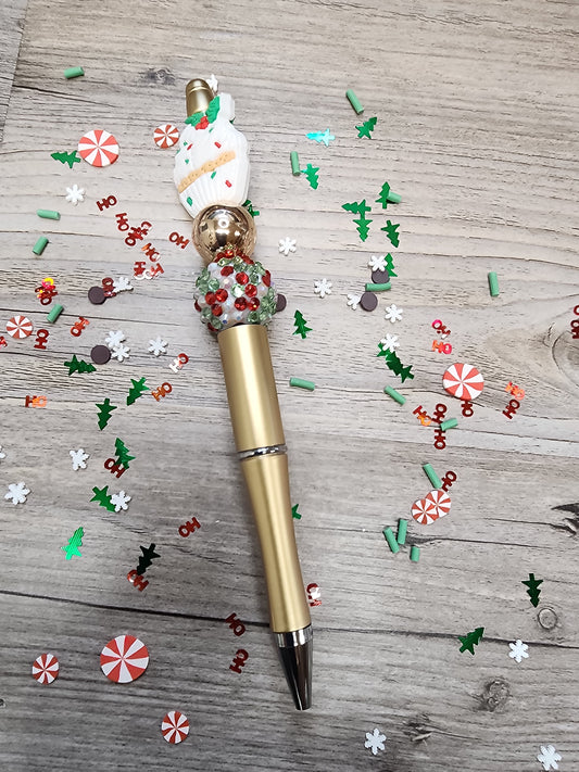Custom Christmas Pen with beads