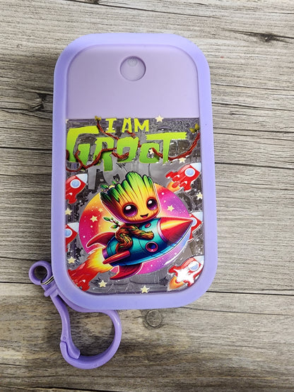 Premade Custom Hand Sanitizer Spray Bottle - Purple with Groot