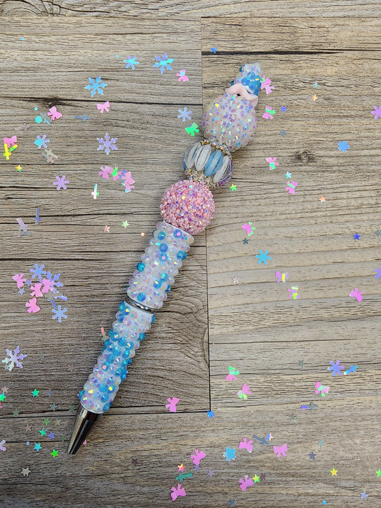 Sassy Sparkle Pen - Light Blue & White Rhinestone