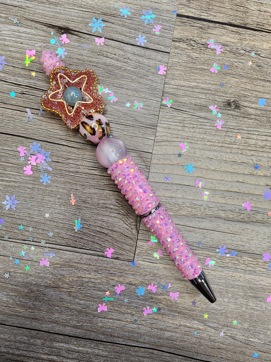 Pink Star Pen - Rhinestone