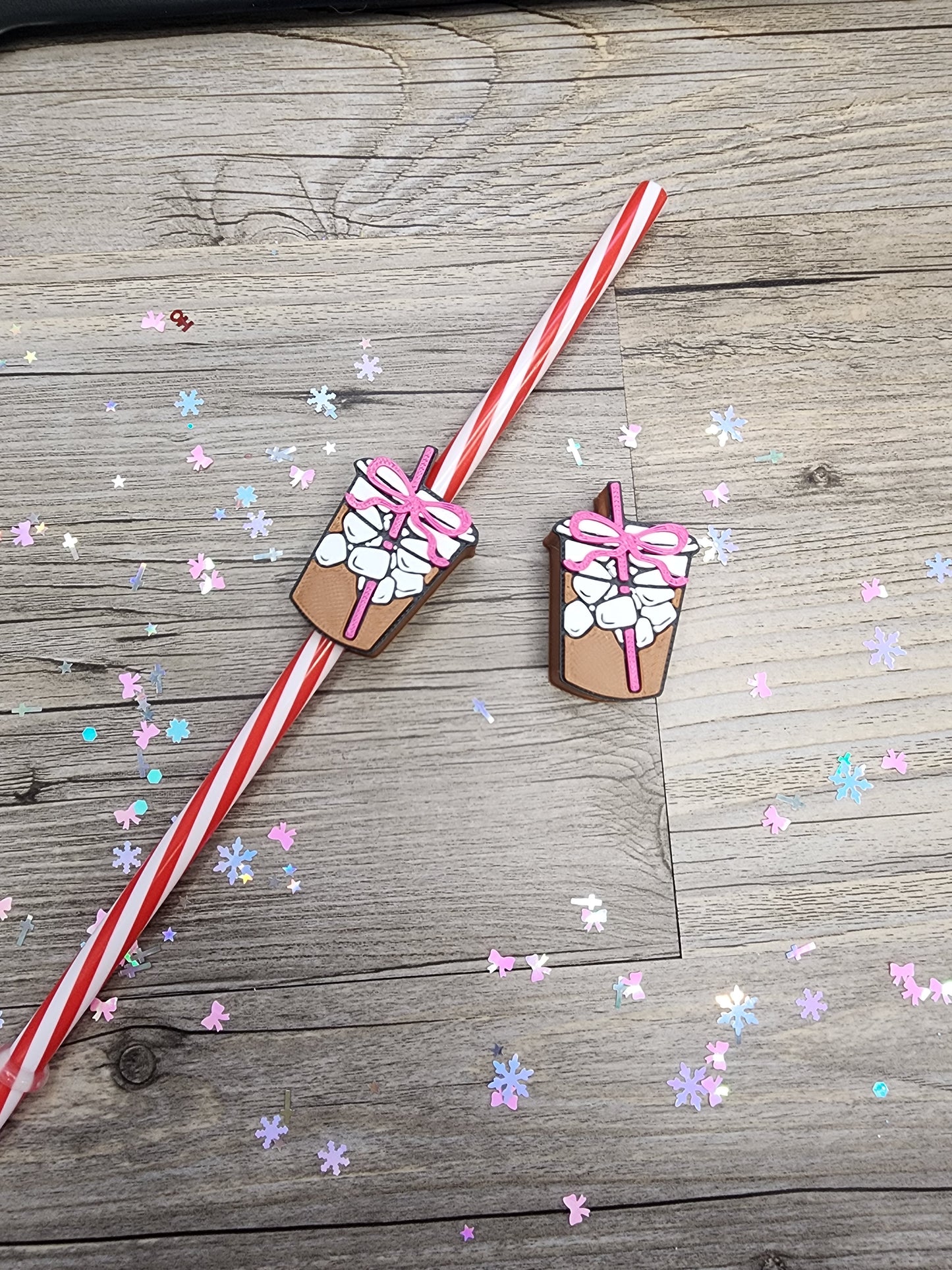 Hard Plastic Iced Coffee Straw Topper