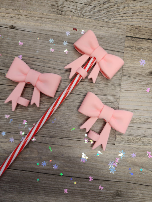 Pink Silicone Straw Topper