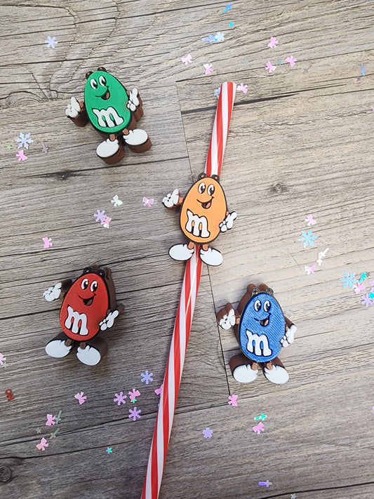 Orange M&M Straw Topper