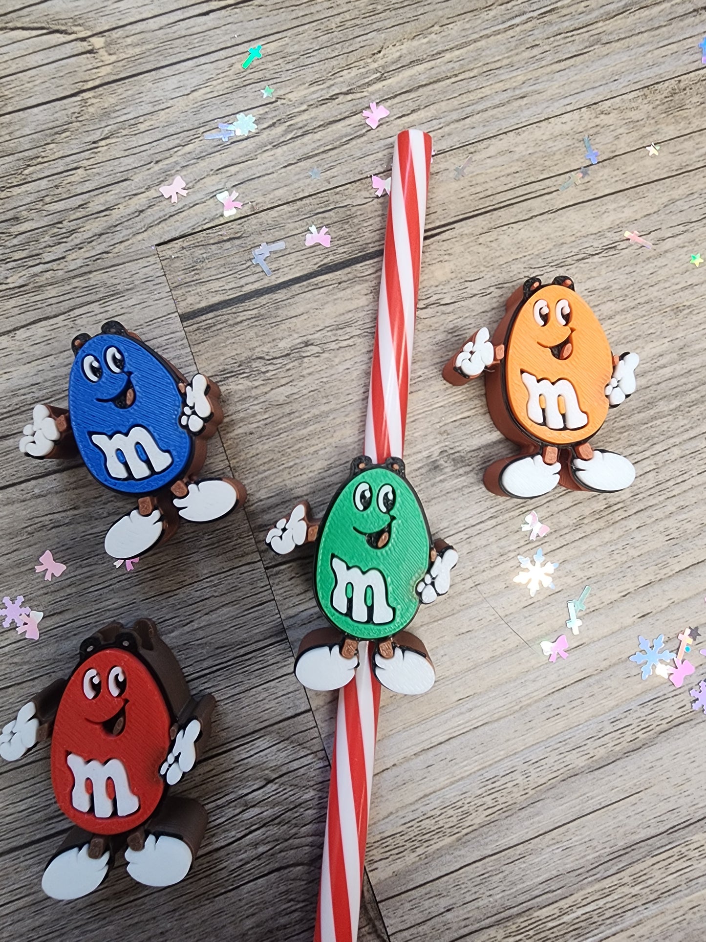 Green M&M Straw Topper