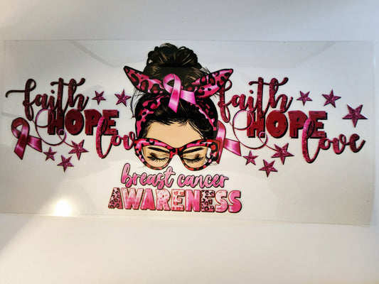 UV-DTF 16 oz. Cup Wrap - Breast Cancer Awareness #1