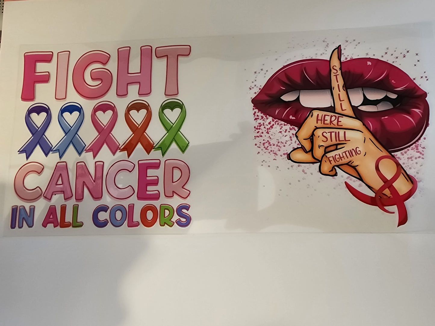UV-DTF 16 oz. Cup Wrap - Fight Cancer in All Colors #7